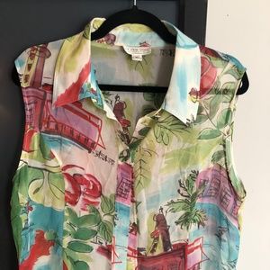 St John Sport XL Sleeveless blouse Silk